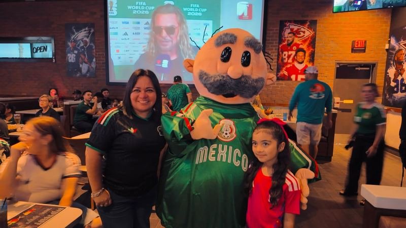 Mexico Match Day: Green jerseys, big screens and the mascot joining the fun.
